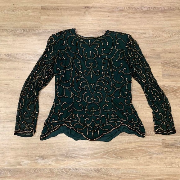 Gorgeous vintage beaded retro top - Picture 1 of 3